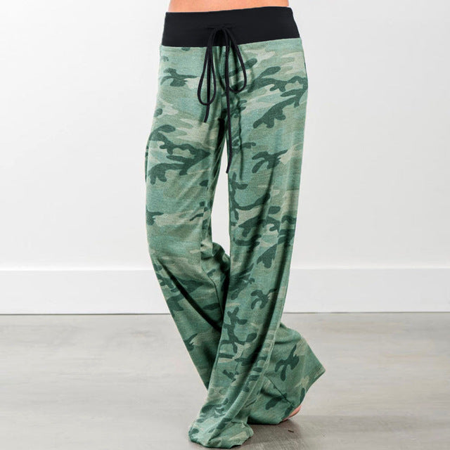 Women Loose Floral Print Wide Leg Pants