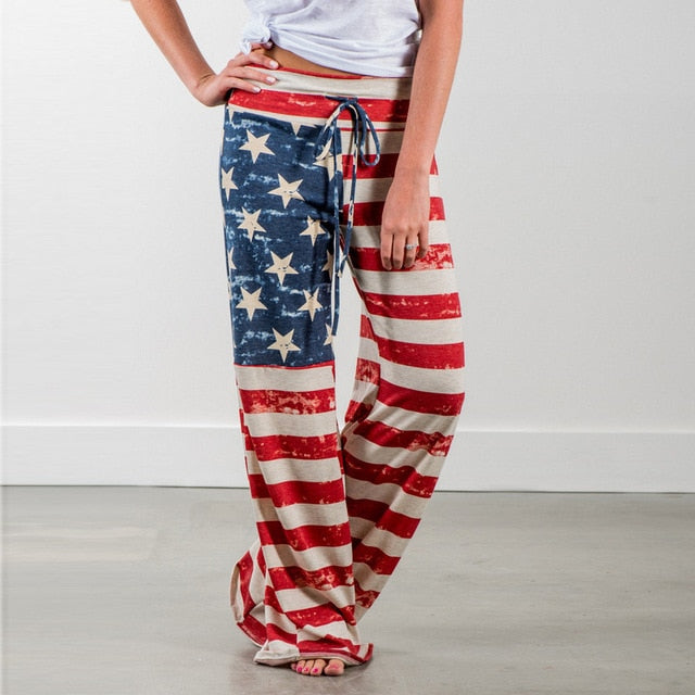 Women Loose Floral Print Wide Leg Pants