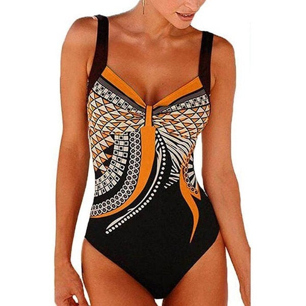 Retro Plus Size One Piece Swimsuit