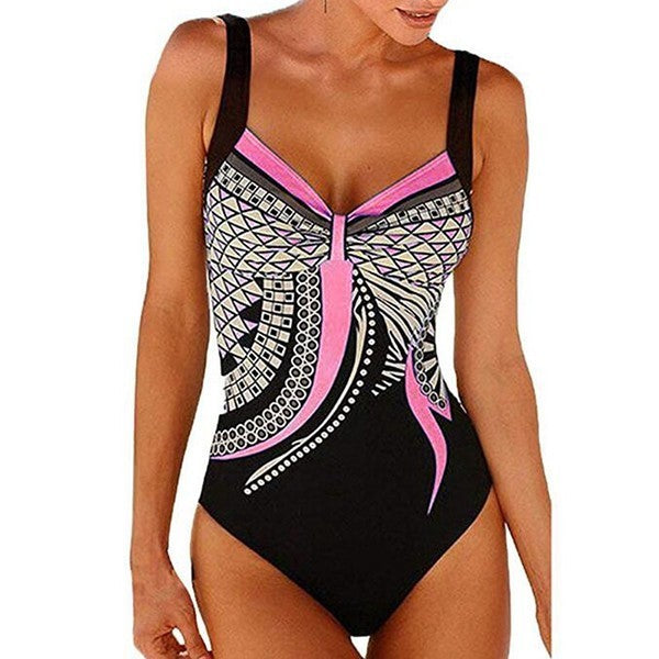 Retro Plus Size One Piece Swimsuit
