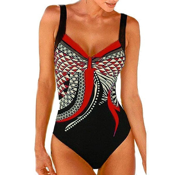 Retro Plus Size One Piece Swimsuit