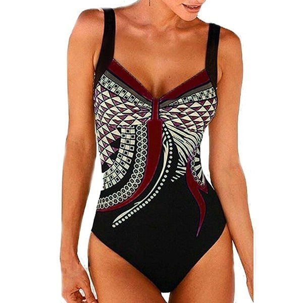 Retro Plus Size One Piece Swimsuit