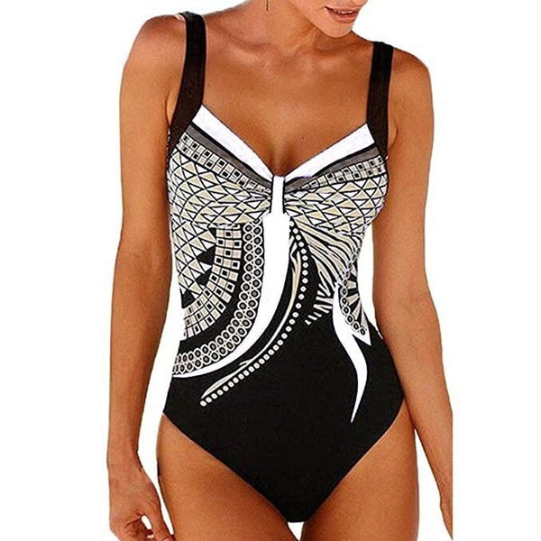 Retro Plus Size One Piece Swimsuit