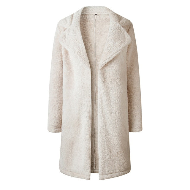 Nadafair Shaggy Long Fur Coat Women Autumn Spring Fluffy Teddy Coat
