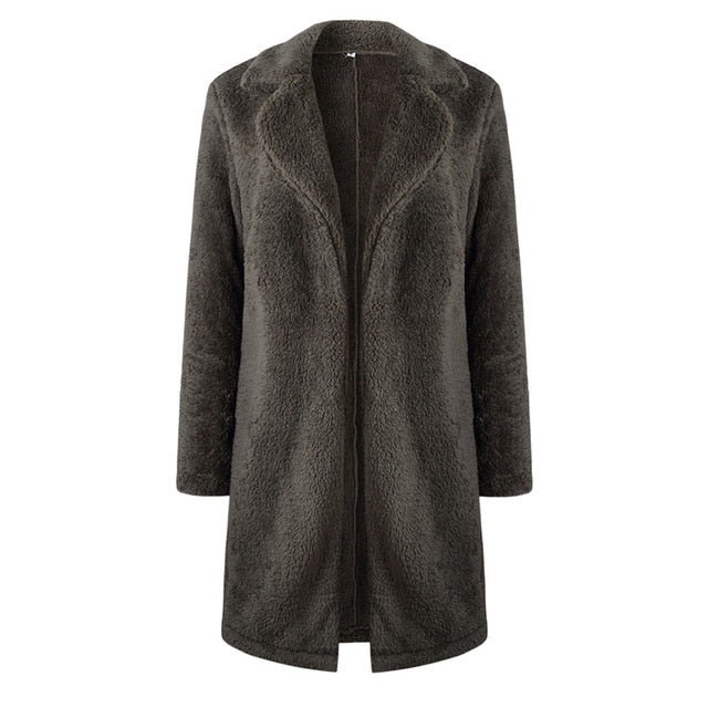 Nadafair Shaggy Long Fur Coat Women Autumn Spring Fluffy Teddy Coat