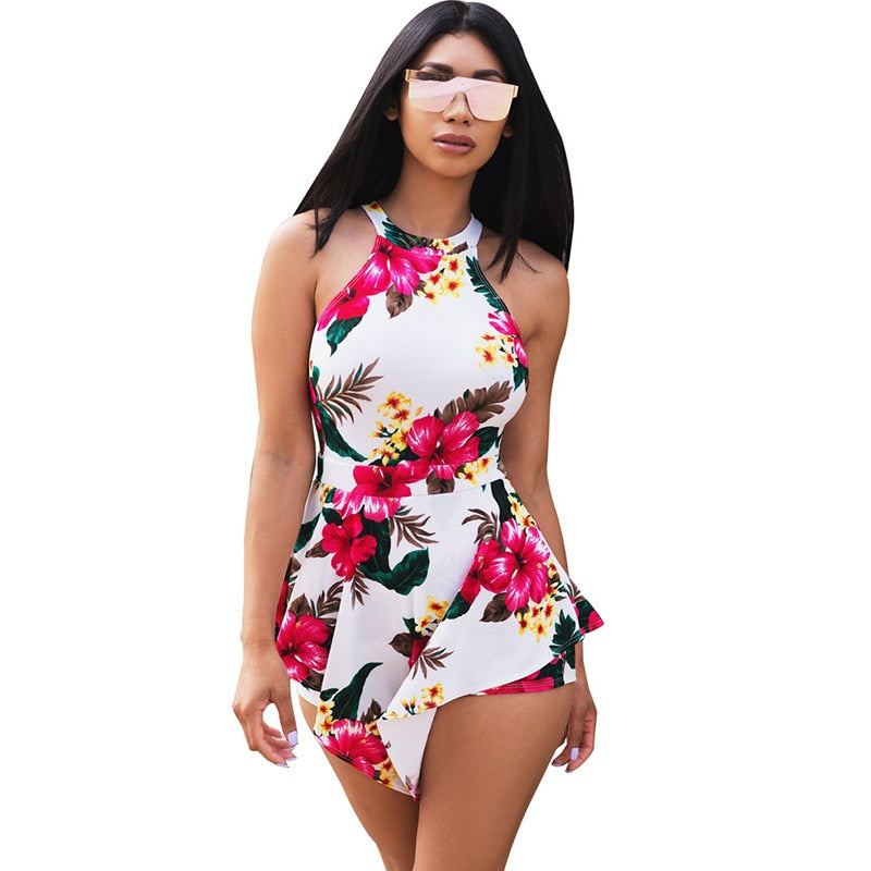 Floral Print Boho Beach Romper