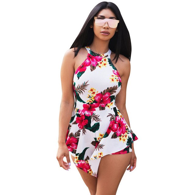 Floral Print Boho Beach Romper