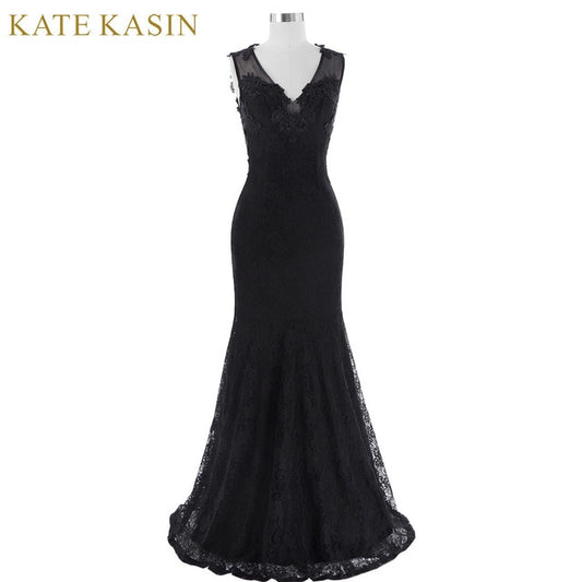 Kate Kasin Sleeveless Long Evening Dress