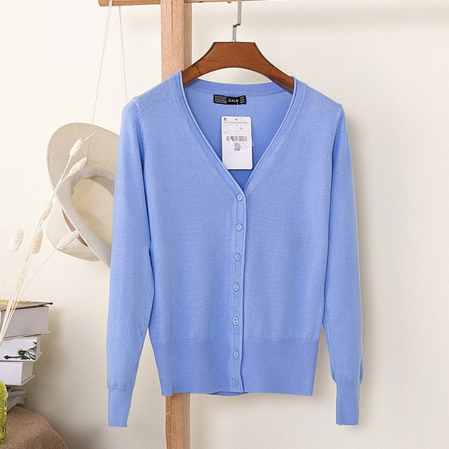 V-Neck Long Sleeve Crochet Knit Sweater Coat