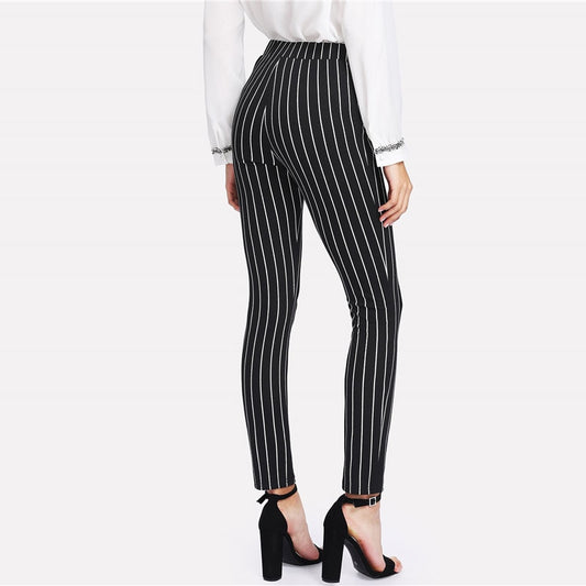 Vertical Striped Skinny Pants