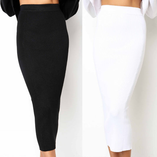 LOSSKY Knitted Autumn Bodycon Long Skirt