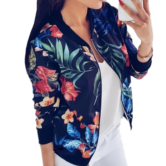 LOSSKY Retro Floral Print Women Coat