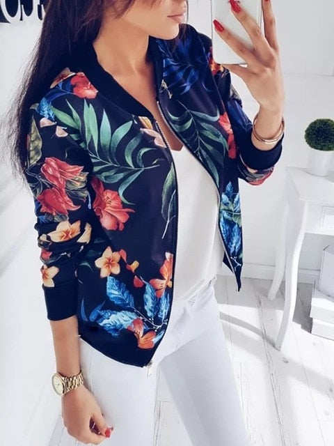 LOSSKY Retro Floral Print Women Coat