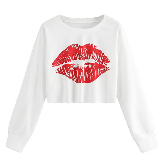Lips Print  Hoodie  Sweatshirt