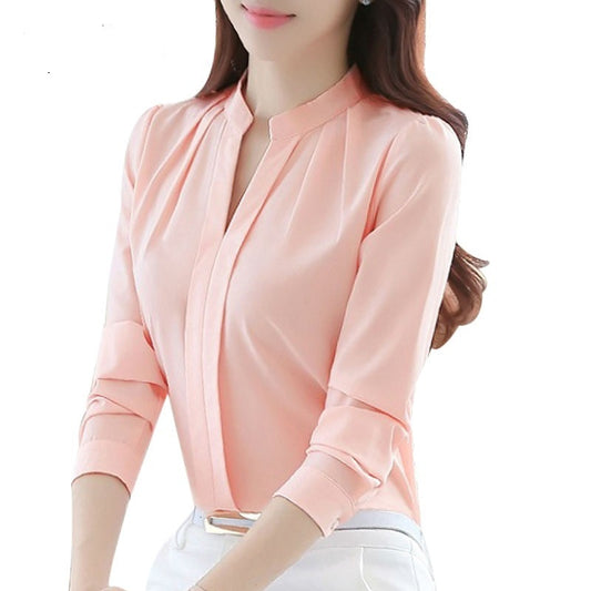 Long Sleeved Chiffon Blouse
