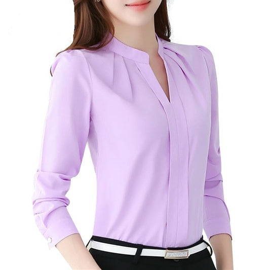 Long Sleeved Chiffon Blouse