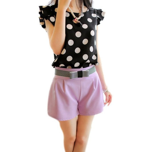 Fashion  Girl Dots Blouse Women Casual