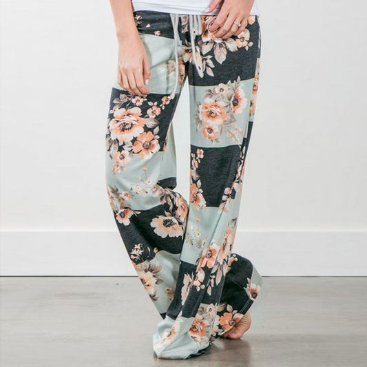 Women Loose Floral Print Wide Leg Pants